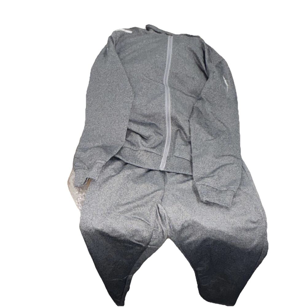 Sport Men's Gray Zip Front Jacket & Pants Tracksuit Set Long Sleeve Size S